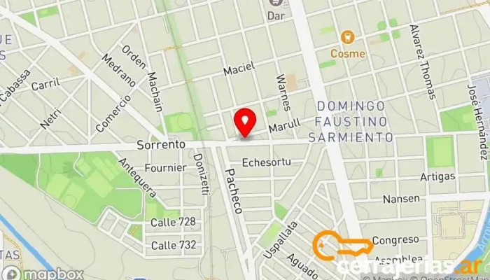 mapa de TORRI S.R.L. Tienda de muebles de cocina, Proveedor de puertas, Proveedor de ventanas en QJL