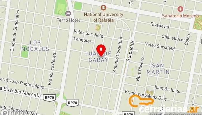 mapa de Transporte Express Empresa de transporte por camión en Rafaela