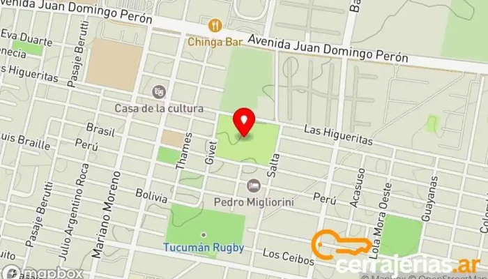 mapa de Tucumán Rugby Anexo Campo Norte Polideportivo en Yerba Buena