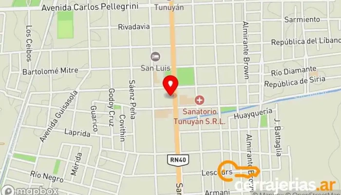 mapa de UCO Aberturas  en Tunuyán