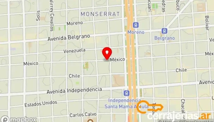 mapa de Urgencias 24 hora cerrajería Cerrajero en Cdad. Autónoma de Buenos Aires