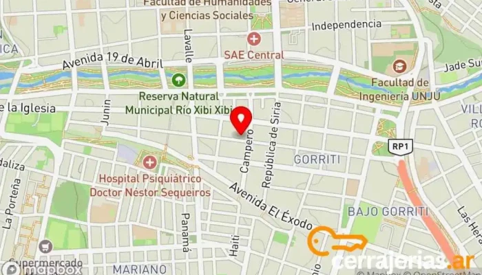 mapa de Vega Cerrajero en San Salvador de Jujuy