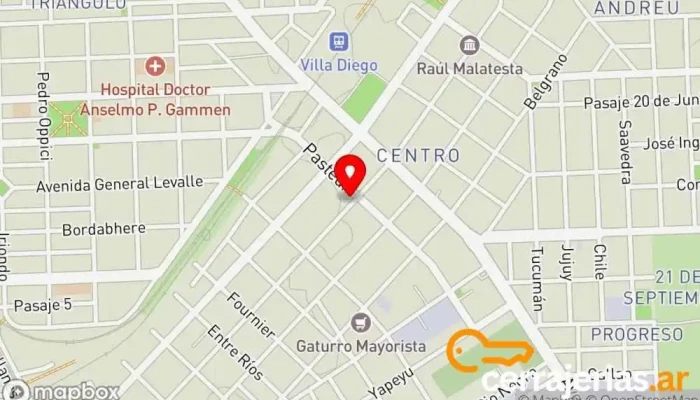 mapa de VIDRIERIA CIPOLLONE Servicio de reparación de parabrisas y pantallas en Villa Gdor. Galvez
