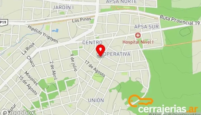mapa de Vidrieria Constructor en Wanda