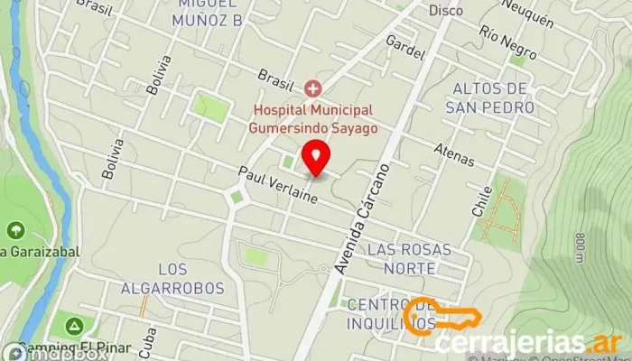 mapa de Vidriería Santa Lucía Tienda de cristales en Villa Carlos Paz