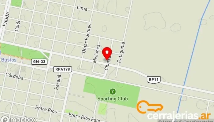 mapa de Violux Carpintero en Corral de Bustos-Ifflinger