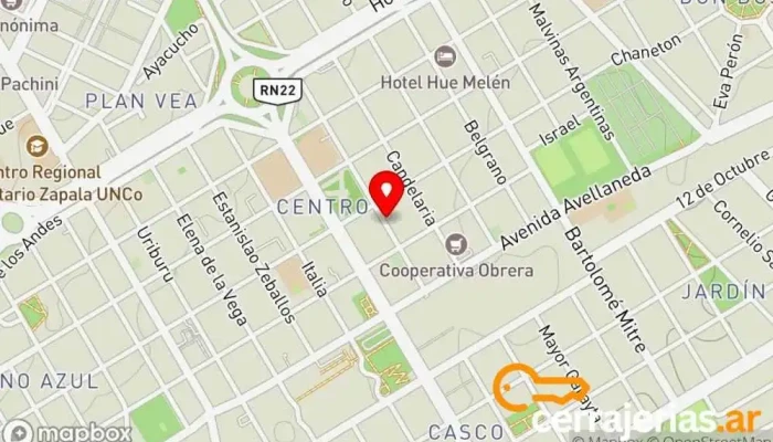 mapa de Vitrozapala - Vidrios - Pinturas Materiales Para Construcció Ferretería en Zapala